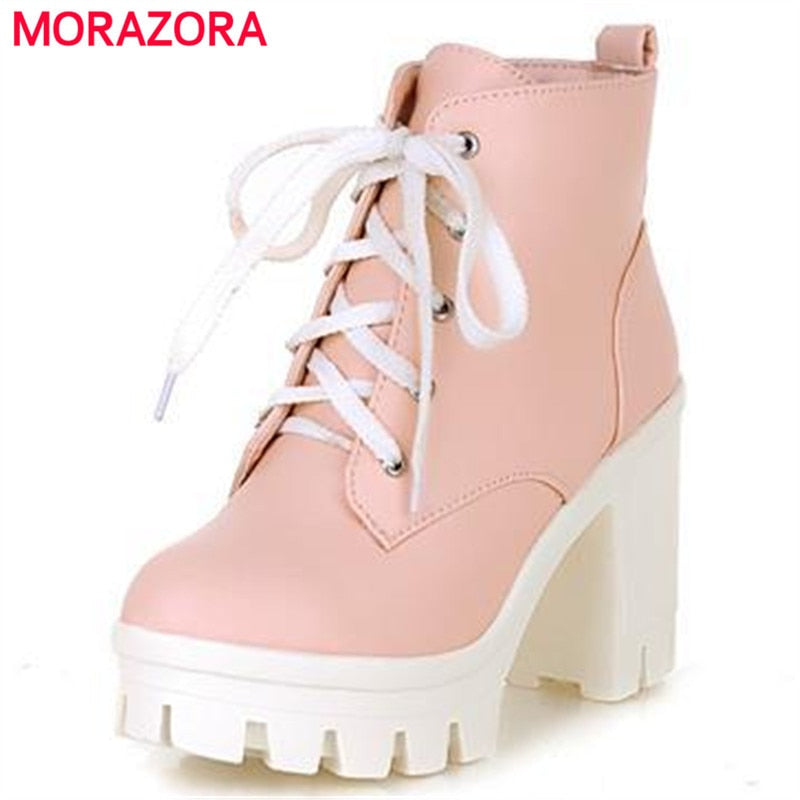 MORAZORA 2018 New Fashion sexy women's ankle boots