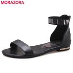 MORAZORA  Big size 34-46 New genuine leather sandals