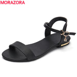 MORAZORA Plus size 34-46 New genuine leather sandals