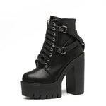Gdgydh Fashion Black Boots Women Heel Sprin
