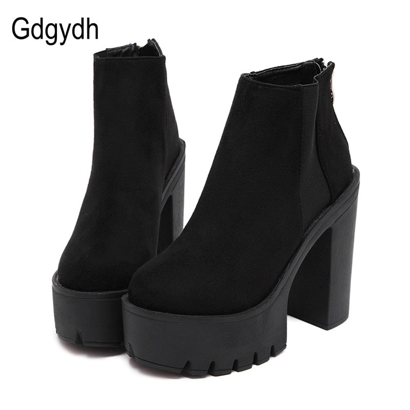 Gdgydh Fashion Black Ankle Boots