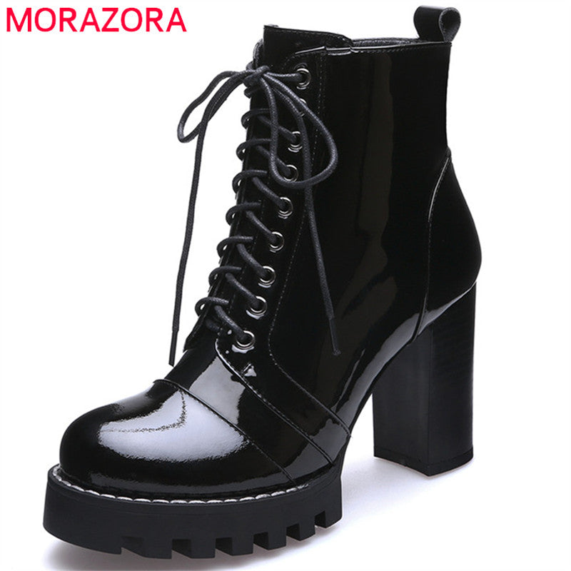 MORAZORA 2019 high quality genuine leather boots