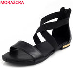 MORAZORA 2019 Genuine Leather Women Sandals